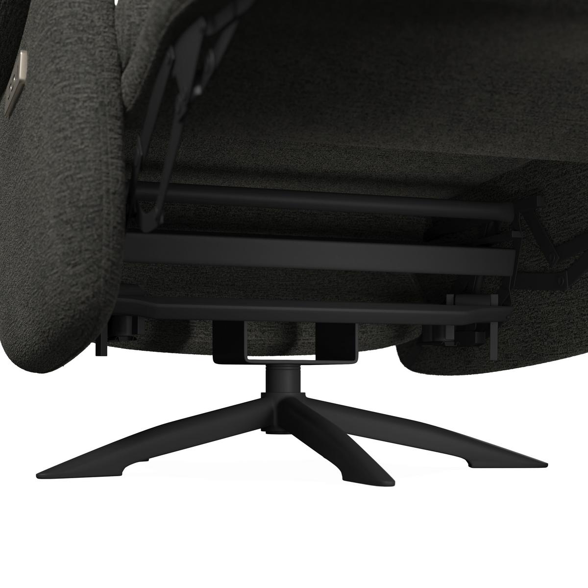 Elektrischer Relaxsessel Alice mit Liege- und Relaxfunktion - Dunkelgrau/Schwarz, MODERN, Holz/Textil (76/110/90cm) - Bessagi Home