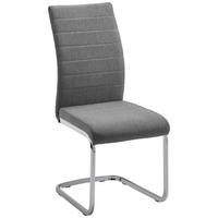 Schwingstuhl Lennard Hellgrau Webstoff Gepolstert - Chromfarben/Hellgrau, MODERN, Holz/Textil (42,5/99/45cm) - Bessagi Home