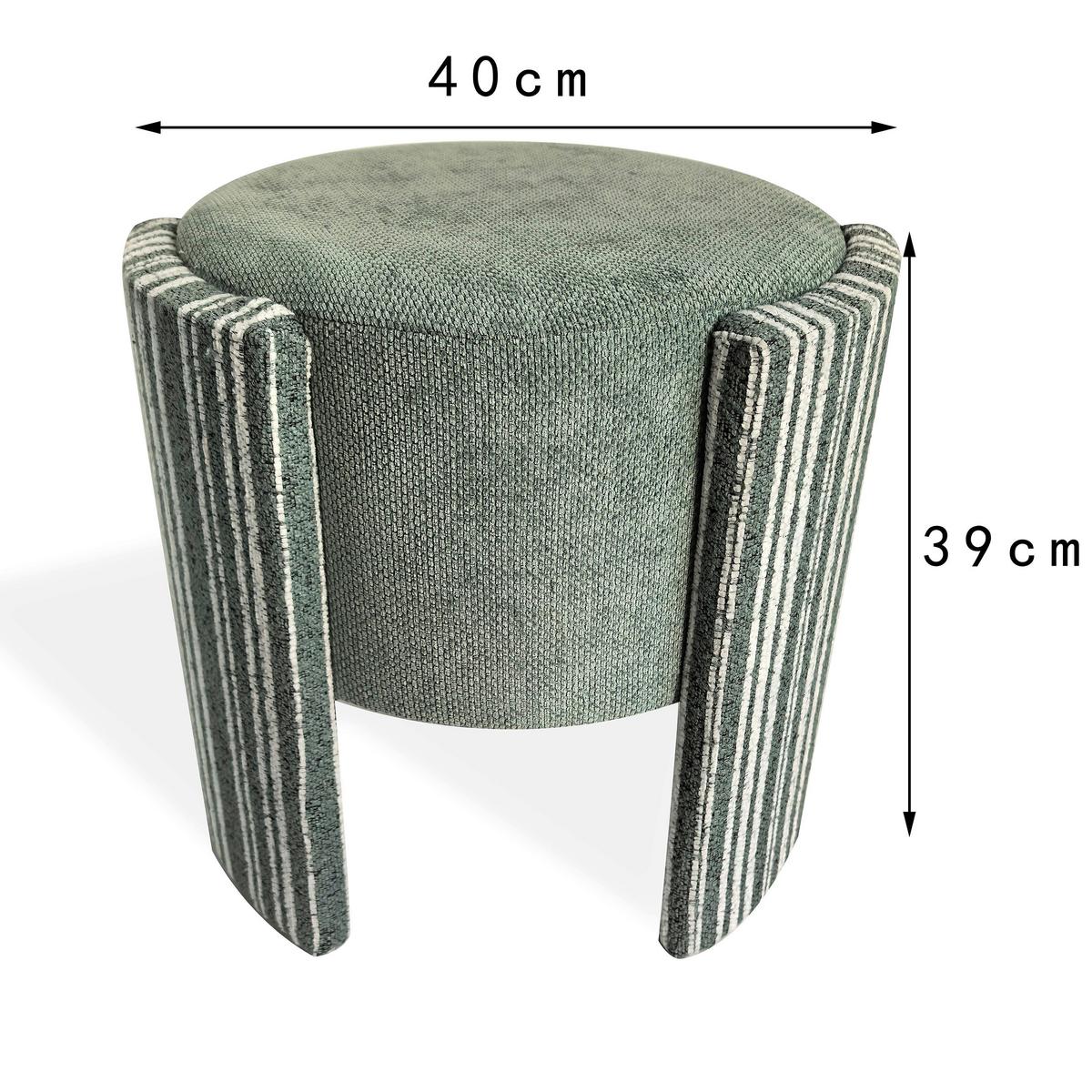 Hocker Romy Grün - Weiß/Grün, LIFESTYLE, Holzwerkstoff/Textil (40/39/40cm) - Mömax