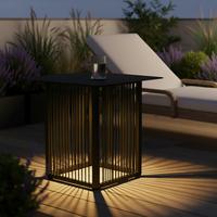 Gartenbeistelltisch Tracy Schwarz Solar - Schwarz, MODERN, Kunststoff/Metall (55/47/55cm) - Bessagi Garden