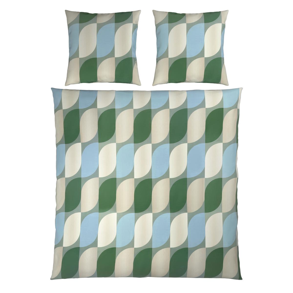 Bettwäsche Gala XXL Blau/Creme/Grün ca. 200x200cm - Blau/Petrol, Textil (200/200cm) - Mömax