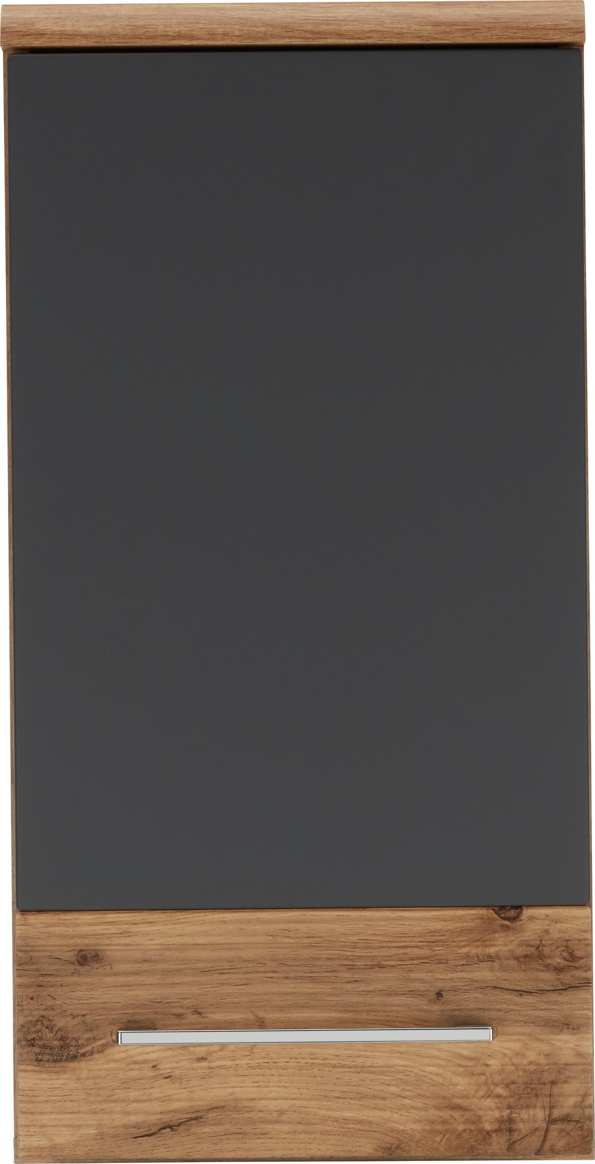 Zgornja Omara Float, Hrast, Antracit - barve kroma/barve hrasta, Moderno, kovina/leseni material (35/70/21cm) - Premium Living