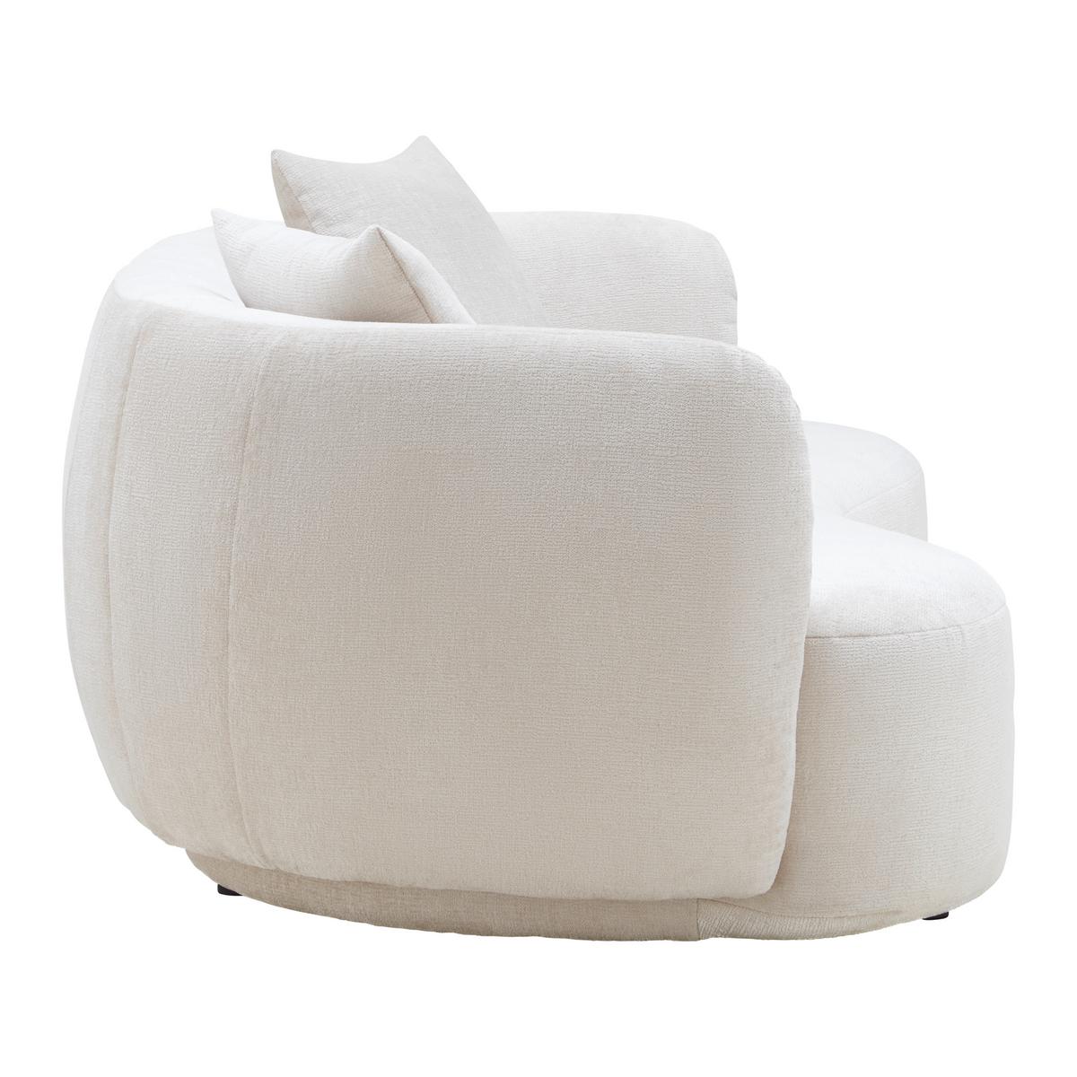 Bigsofa Leonas in Beige runde Form, inkl. 2 Kissen - Beige/Schwarz, MODERN, Kunststoff/Textil (235/72/110cm) - Premium Living