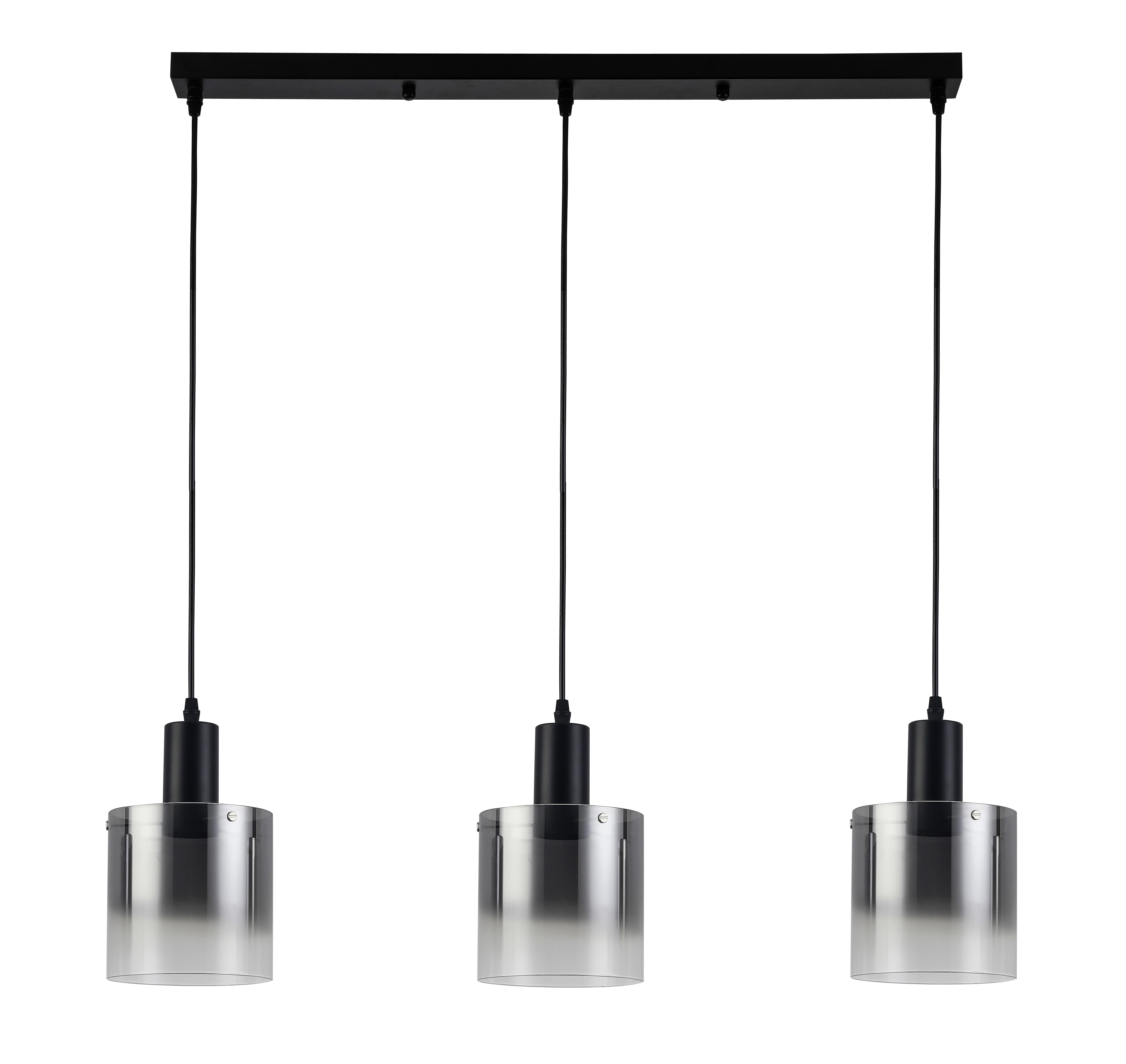 Viseča Svetilka Christiano - črna, Moderno, kovina/steklo (80/15/120cm) - Premium Living