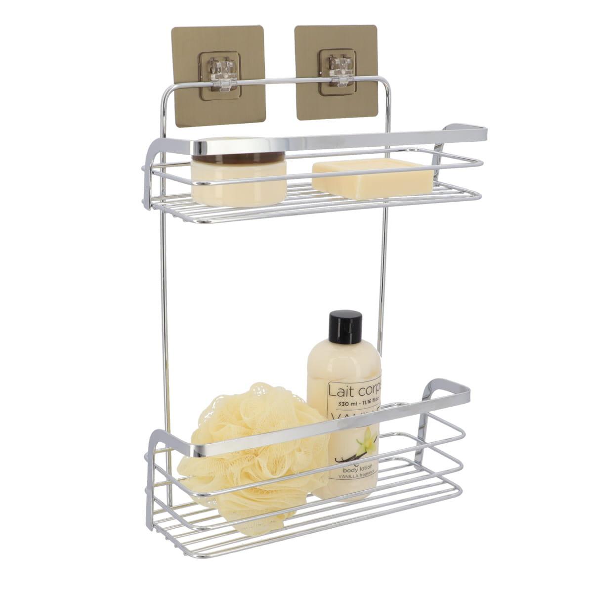 Etajeră pentru duș Silvie - argintiu, Basics, metal (26,5/11/39,5cm)