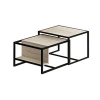 COUCHTISCHSET BATI COUCHTISCH - Beige/Schwarz, Design, Holzwerkstoff/Metall - Livetastic