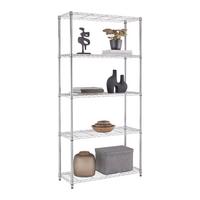 Regal m. 5 Einlegeböden Meran 2 B: 91 cm Chromfarben - Chromfarben, KONVENTIONELL, Metall (91/184/36cm) - Mömax