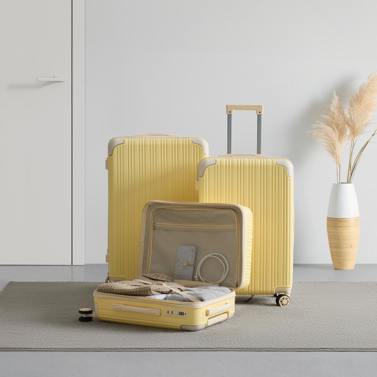 Reisekofferset Madeira Gelb, 3-teilig - Gelb, KONVENTIONELL, Kunststoff/Textil - Mömax