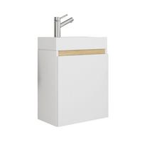 Gästebad Cosila - Honigeiche/Weiss, Trend, Keramik/Holzwerkstoff (41cm) - MID.YOU