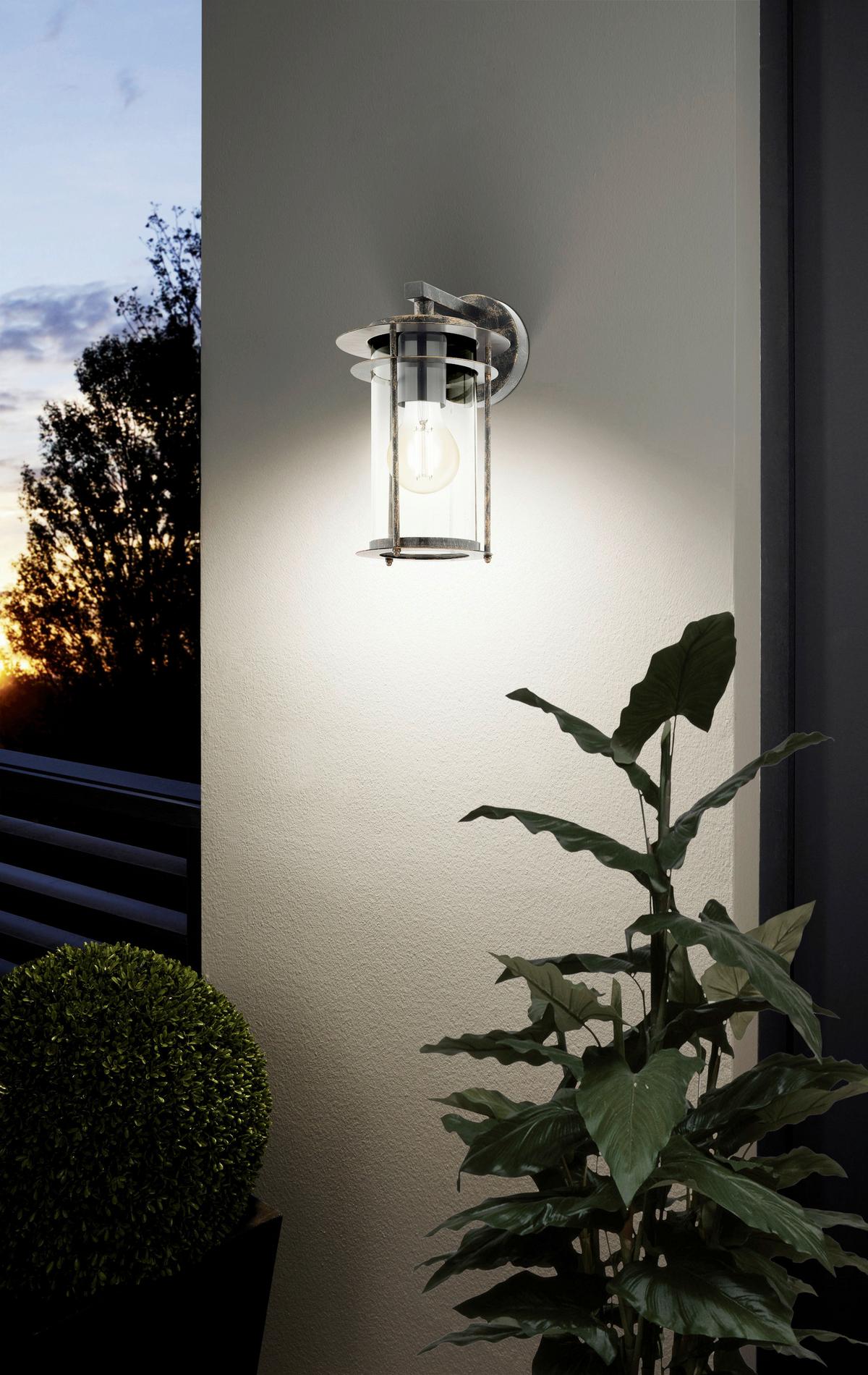Aussenwandleuchte 96241 Valdeo - Klar/Transparent, Basics, Glas/Metall (16,5/27,5/20cm) - Eglo