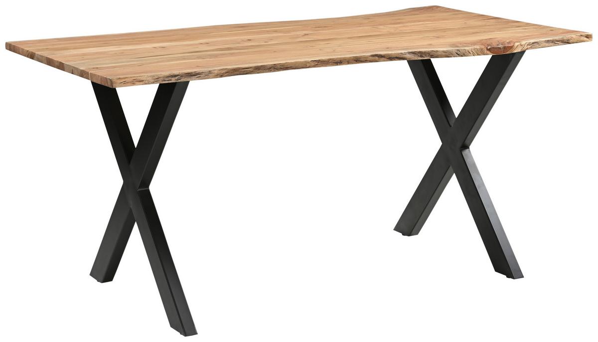 Esstisch Alan Akaziefarben/Schwarz - Schwarz/Akaziefarben, MODERN, Holz/Metall (160/76/85cm) - Mömax