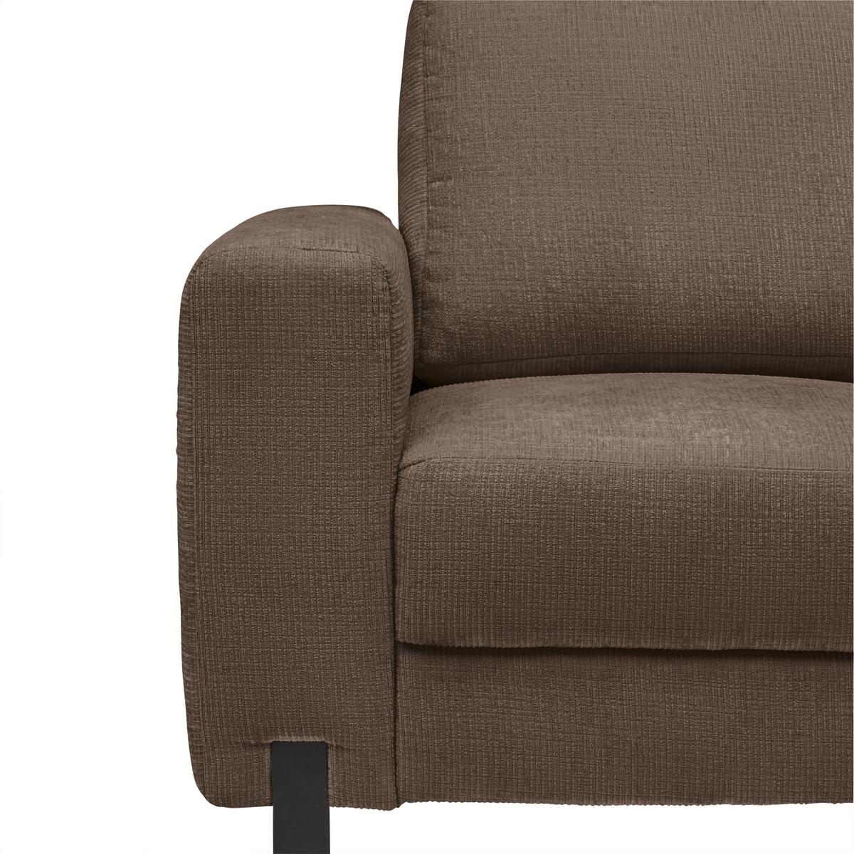 2-Sitzer-Sofa Piega Taupe - Taupe/Schwarz, MODERN, Textil/Metall (189/66-87/96cm) - Mömax