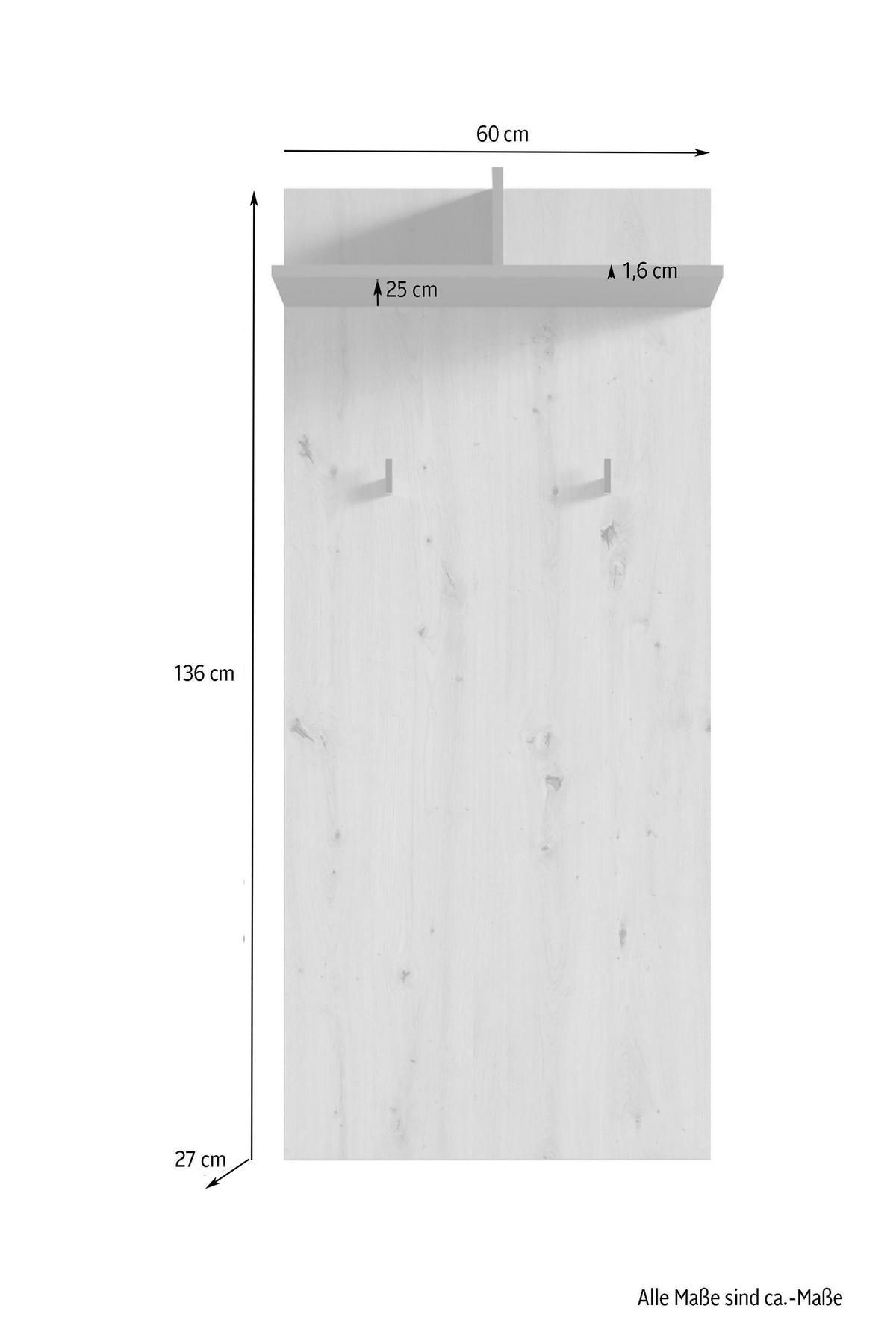 Garderobenschrank Ben Alteiche/Anthrazit - Alteiche/Anthrazit, MODERN, Holzwerkstoff (60/136/27cm) - MID.YOU