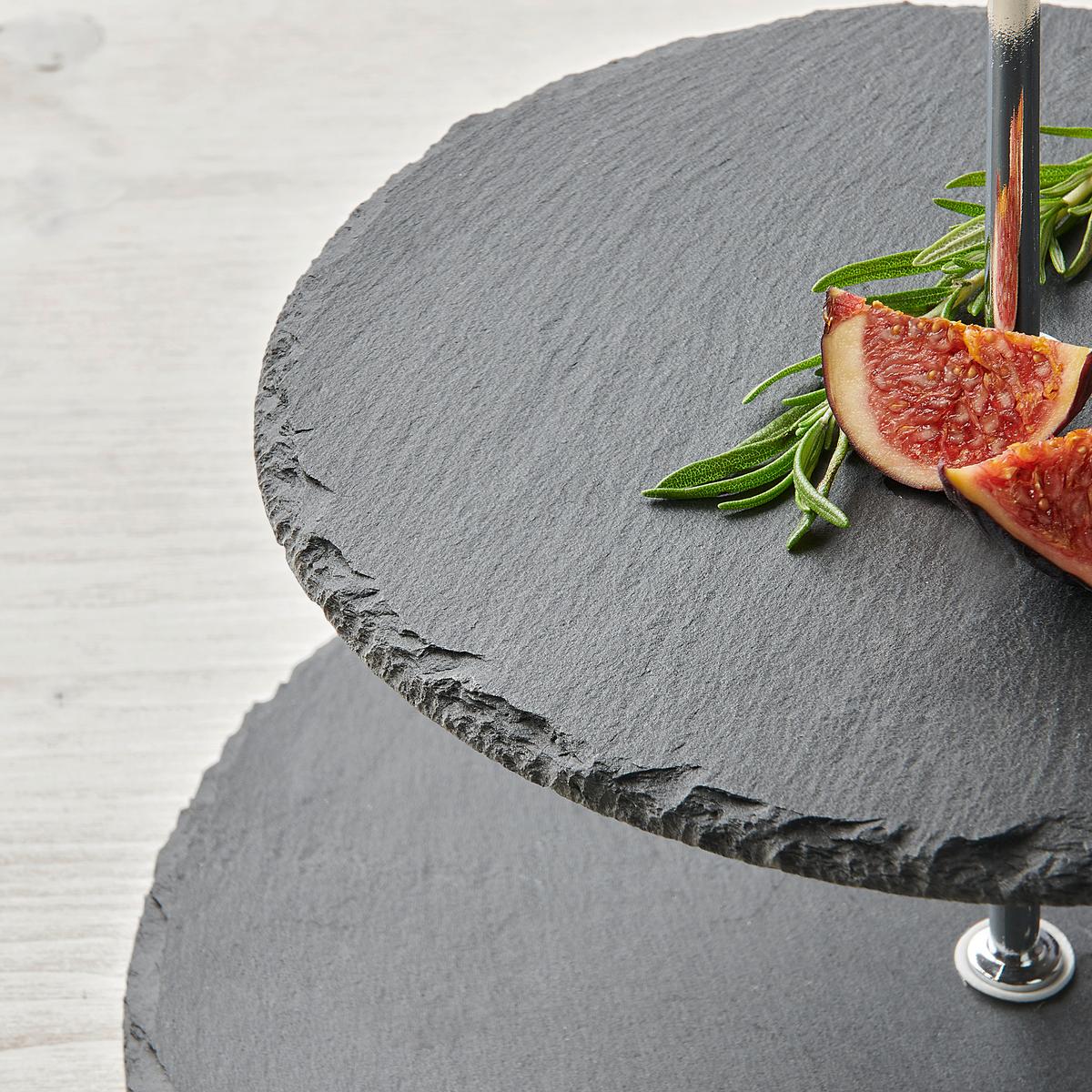 Etagere Stone in Schwarz - Schwarz, MODERN, Metall (25/33cm) - Zandiara