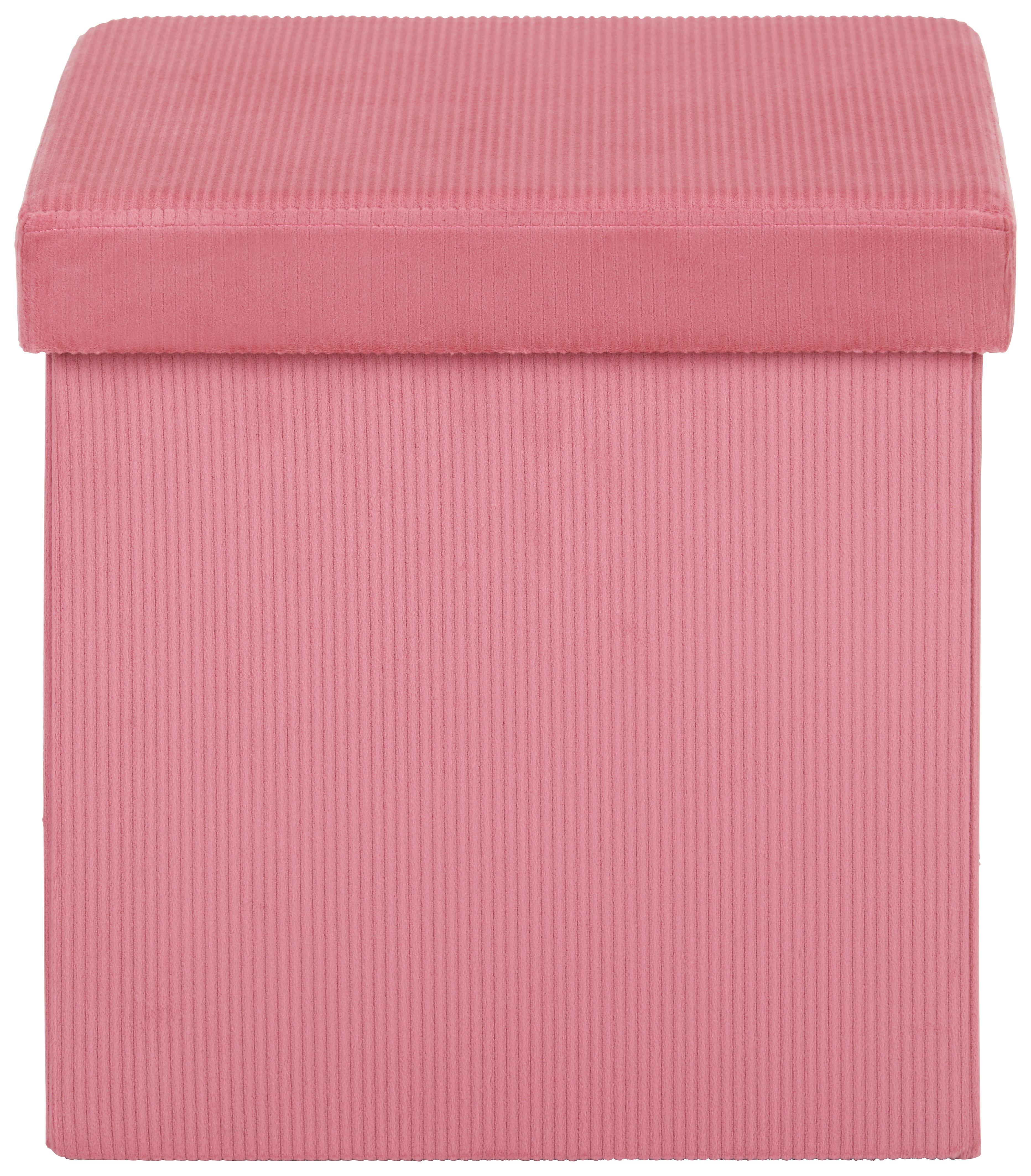 Zaboj Za Sedenje Cord -Sb- - pastelno roza, tekstil (38/38/38cm) - Modern Living