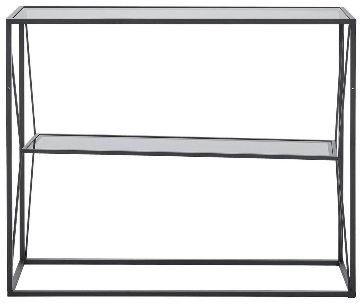 STÓŁ KONSOLA HARRY - czarny/szary, Trend, metal/szkło (100/30/80cm) - Xora