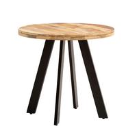 Jedilna Miza Mango, Pravi Les, Ø 80cm - črna/rjava, Design, kovina/les (80/80/75cm) - MID.YOU