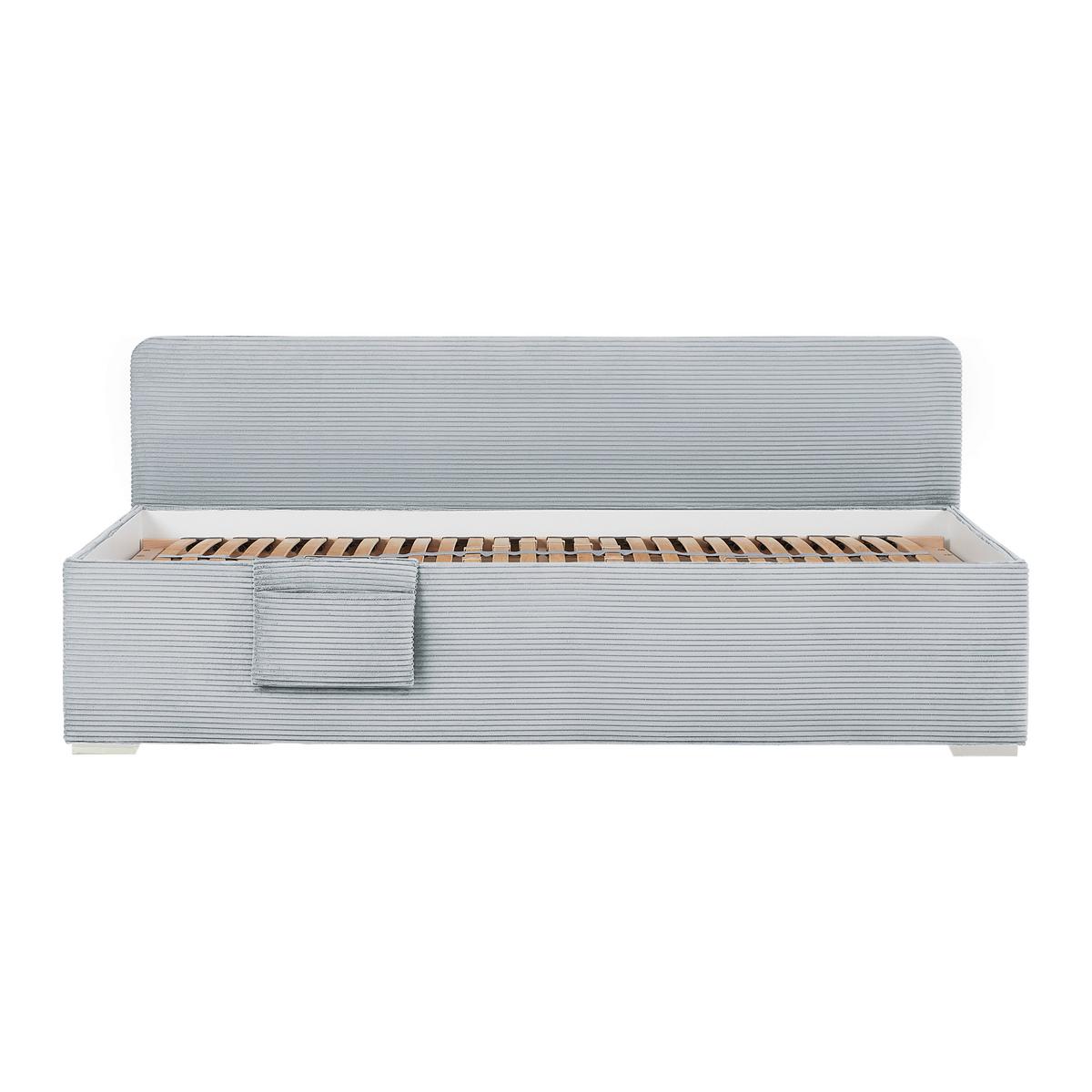 Bett Remi Graublau ca. 90x200cm - Chromfarben/Graublau, KONVENTIONELL, Holz/Kunststoff (90/200cm) - Mömax