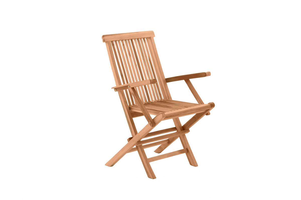 Gartenklappsessel-Set 2-er-Set Naturfarben Teakholz - Naturfarben, Natur, Holz (55/89/51cm) - Gardenson