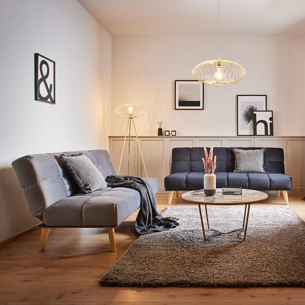 BÄDDSOFFA ALVA - svart/naturfärgad, Modern, trä/textil (185/80/88cm) - Bessagi Home