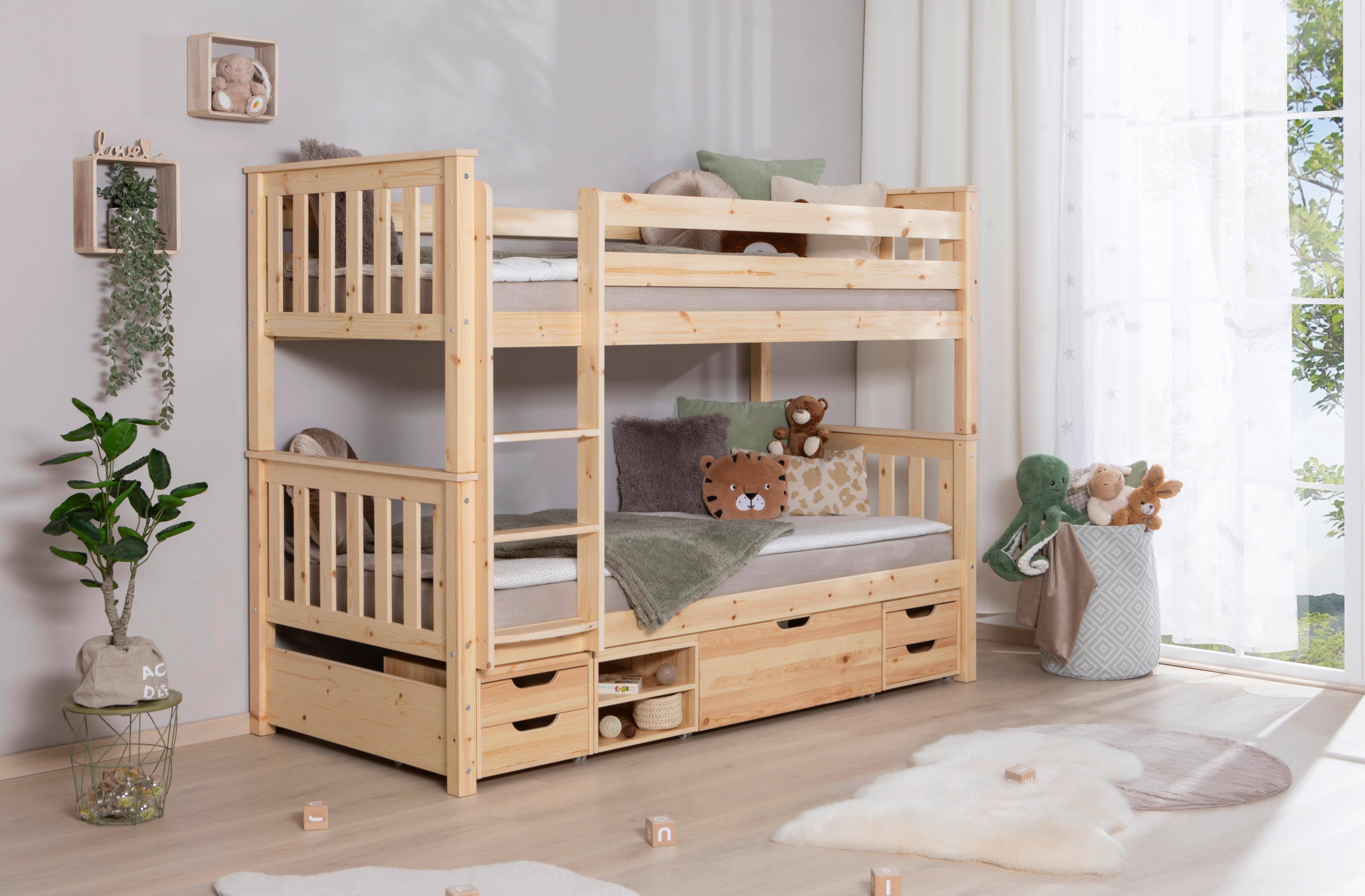 Etagenbett Holz Sammy ca. 90x200 cm - Naturfarben, MODERN, Holz (90/200cm) - MID.YOU