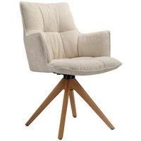 KRZESŁO Z PODŁOKIETNIKAMI OSAKA 4.0 -EXKLUSIV- - kolor dębowy/beżowy, Design, metal/drewno (59,5/88,5/63cm) - Novel