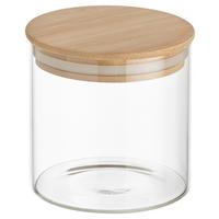 Vorratsdose Hedvig aus Glas Ø ca. 10cm - Naturfarben, Glas/Holz (10/10cm) - Zandiara