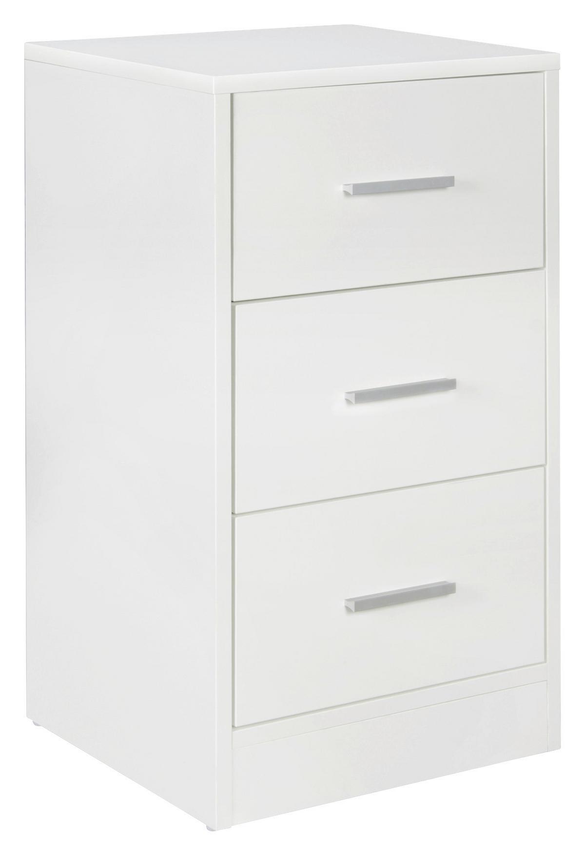 Éjjeliszekrény Mid.you - ezüstszínű/fehér, Konventionell, faalapú anyag/fém (37/68/35cm) - MID.YOU