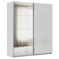 DULAP USI CULISANTE FELDKIRCH - argintiu/gri lucios intens, Modern, sticlă/material pe bază de lemn (181/210/62cm)