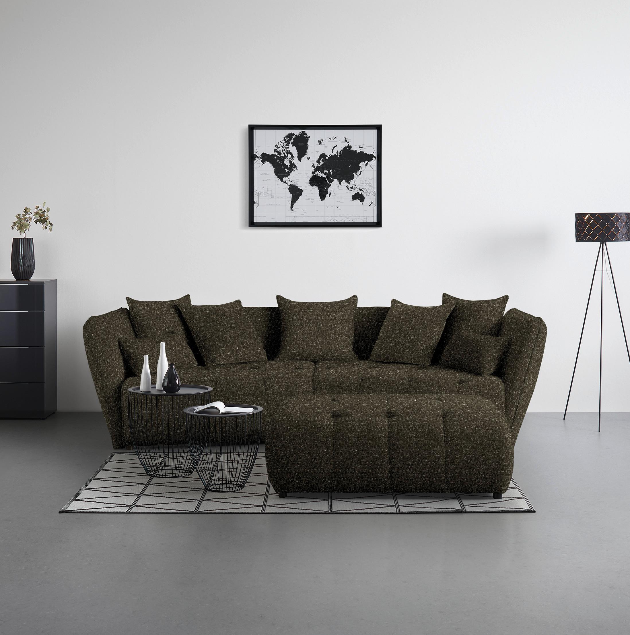 TABURE SOFI - tamno zelena/crna, Moderno, tekstil (128/48/70cm) - Premium Living
