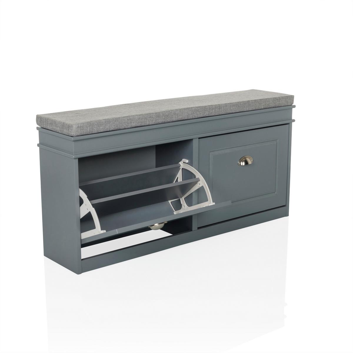 Omara Za Čevlje Estha 2, Siva - srebrne barve/siva, Moderno, kovina/leseni material (104/52/24cm) - MID.YOU