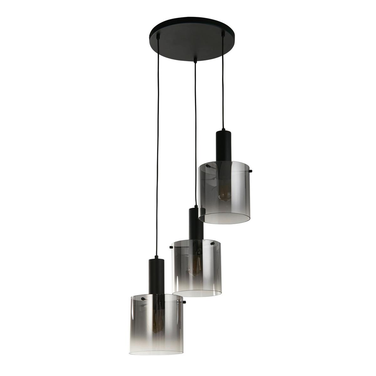 Függőlámpa 88910-3bk - fekete, Design, üveg/fém (42/35-150cm)