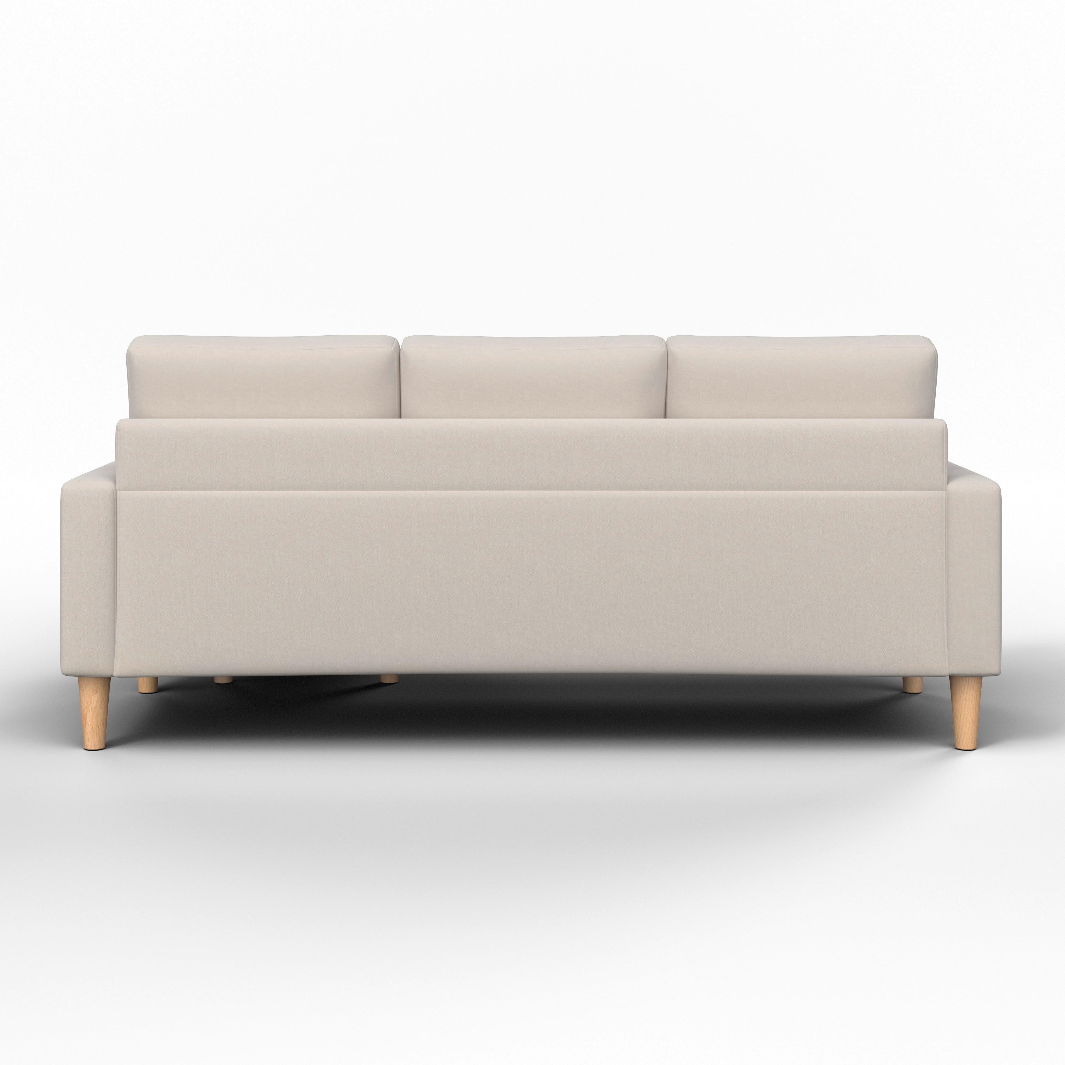 HÖRNSOFFA NOEMIE - beige/naturfärgad, Modern, trä/textil (198/140cm) - Bessagi Home
