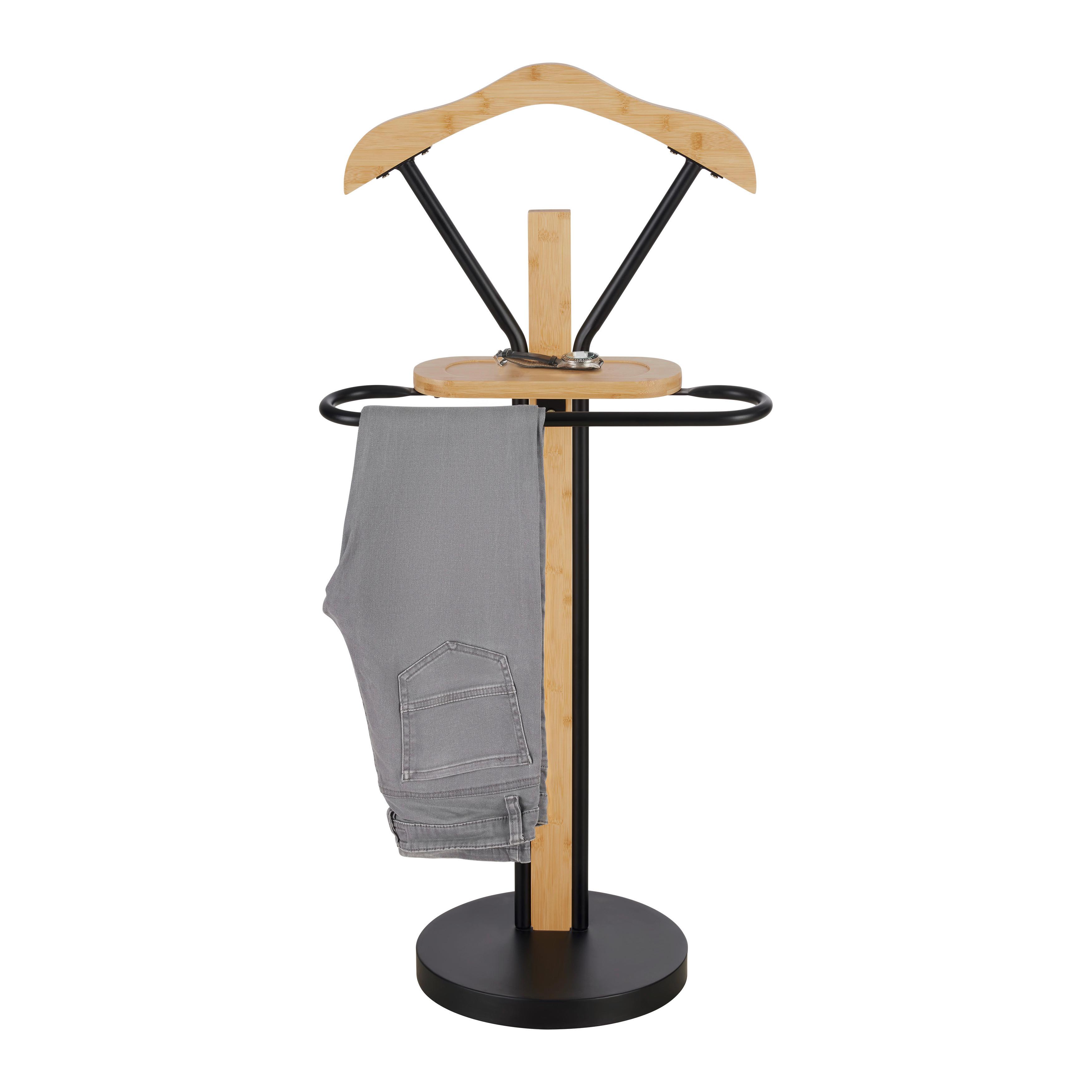 HERRENDIENER ARTURO -SB- - Schwarz/Naturfarben, MODERN, Naturmaterialien/Holz (48/109/29,5cm) - Mömax