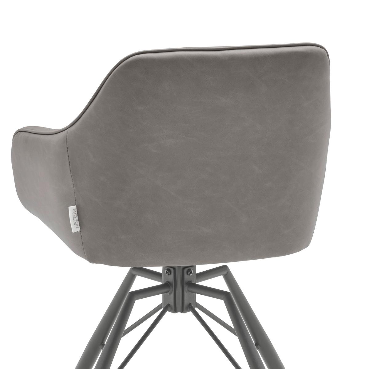 KRZESŁO Z PODŁOKIETNIKAMI ELLA - czarny/szary, Lifestyle, metal/tkanina (58.5/82.5/54.5cm) - MID.YOU