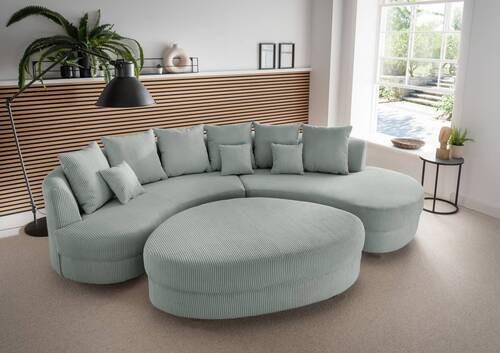 Hocker Limoncello hellblau Cord - Schwarz/Hellblau, Design, Kunststoff/Textil (150/38/96cm) - Livetastic