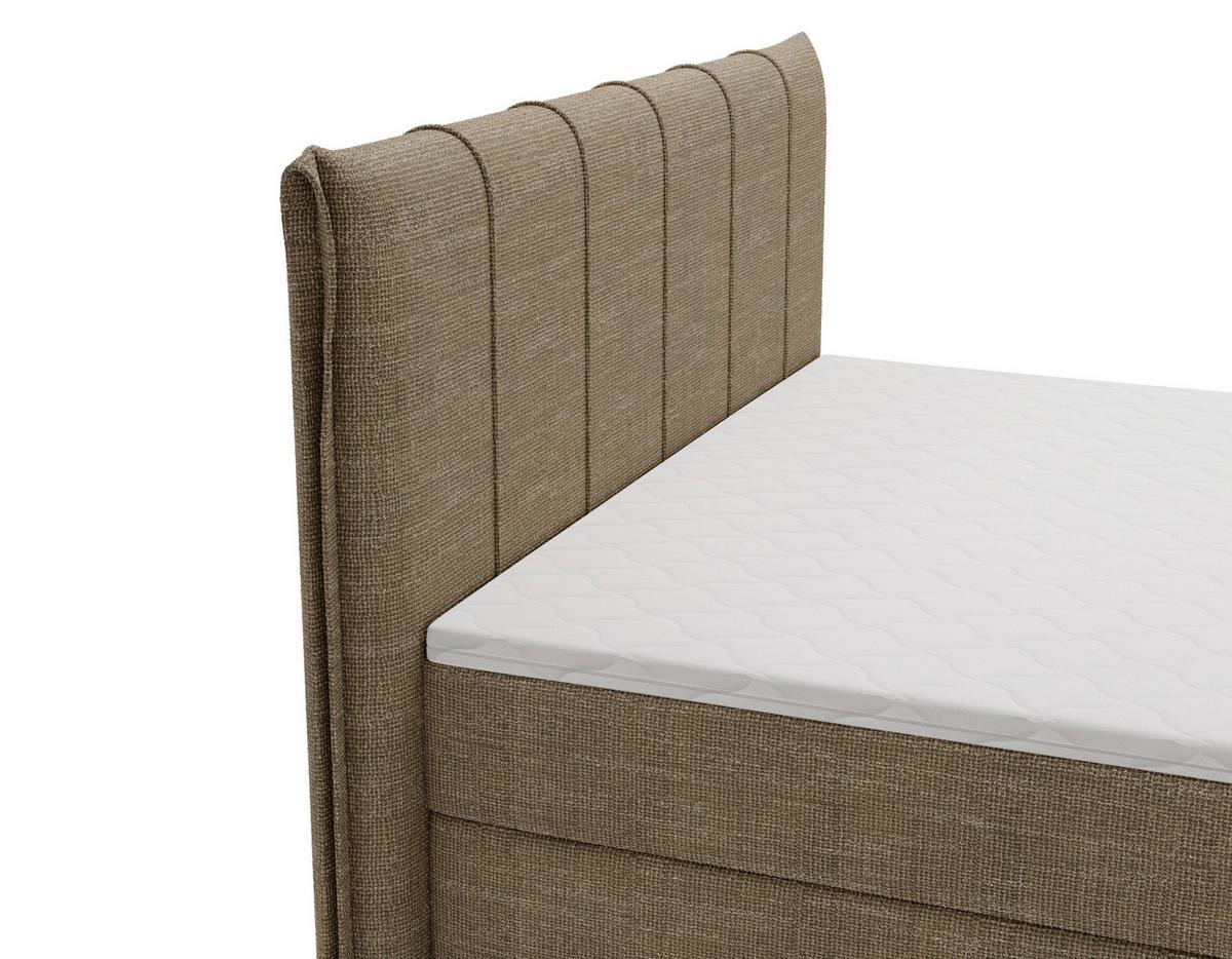 Boxbett Veloria Braun ca. 140x200cm - Beige/Schwarz, KONVENTIONELL, Textil/Metall (140/200cm) - Based