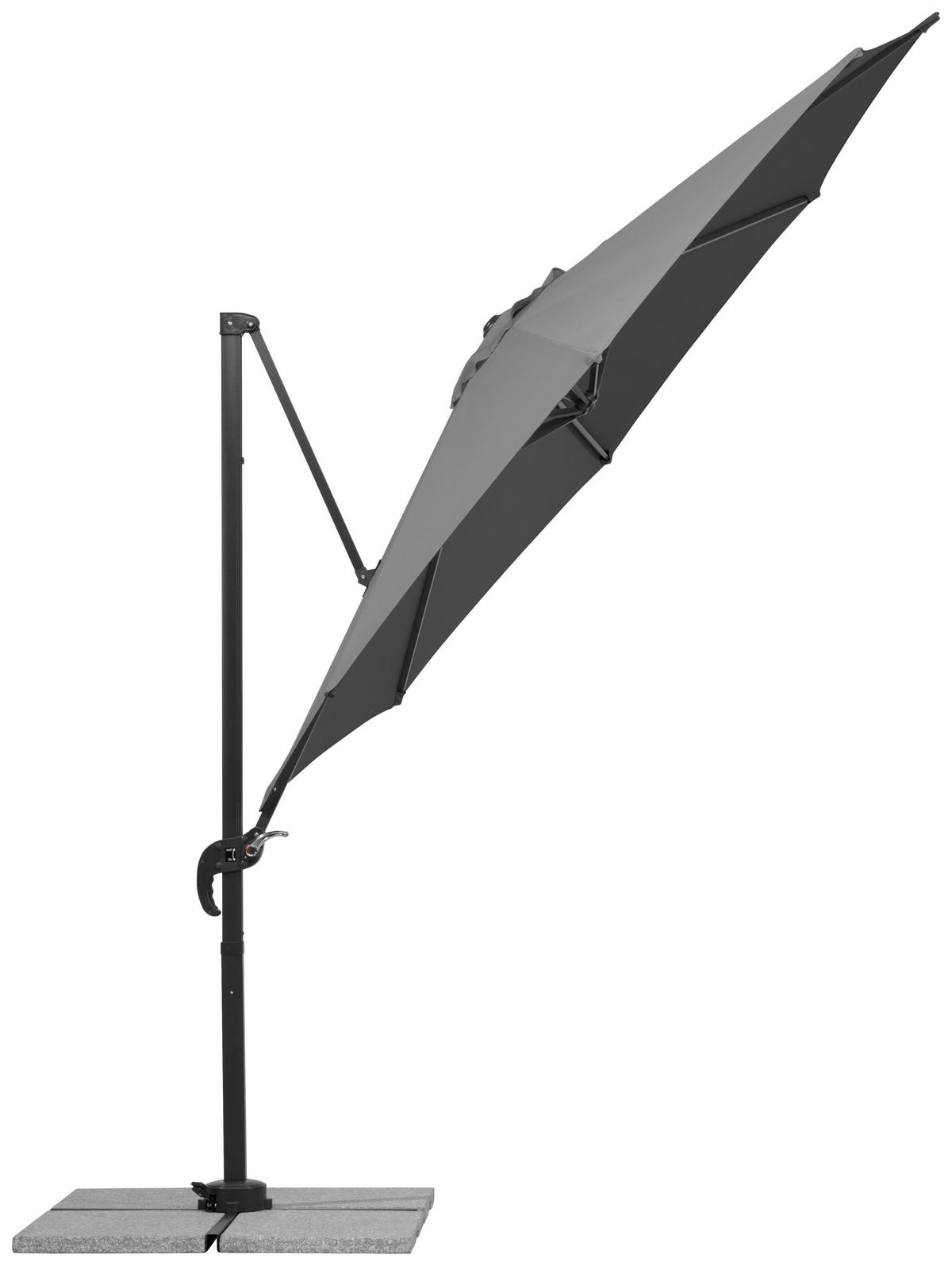 Ampelschirm Rhodos ca. 352x244 x300 cm Anthrazit - Anthrazit, Basics, Textil/Metall (352/244/300cm) - Schneider