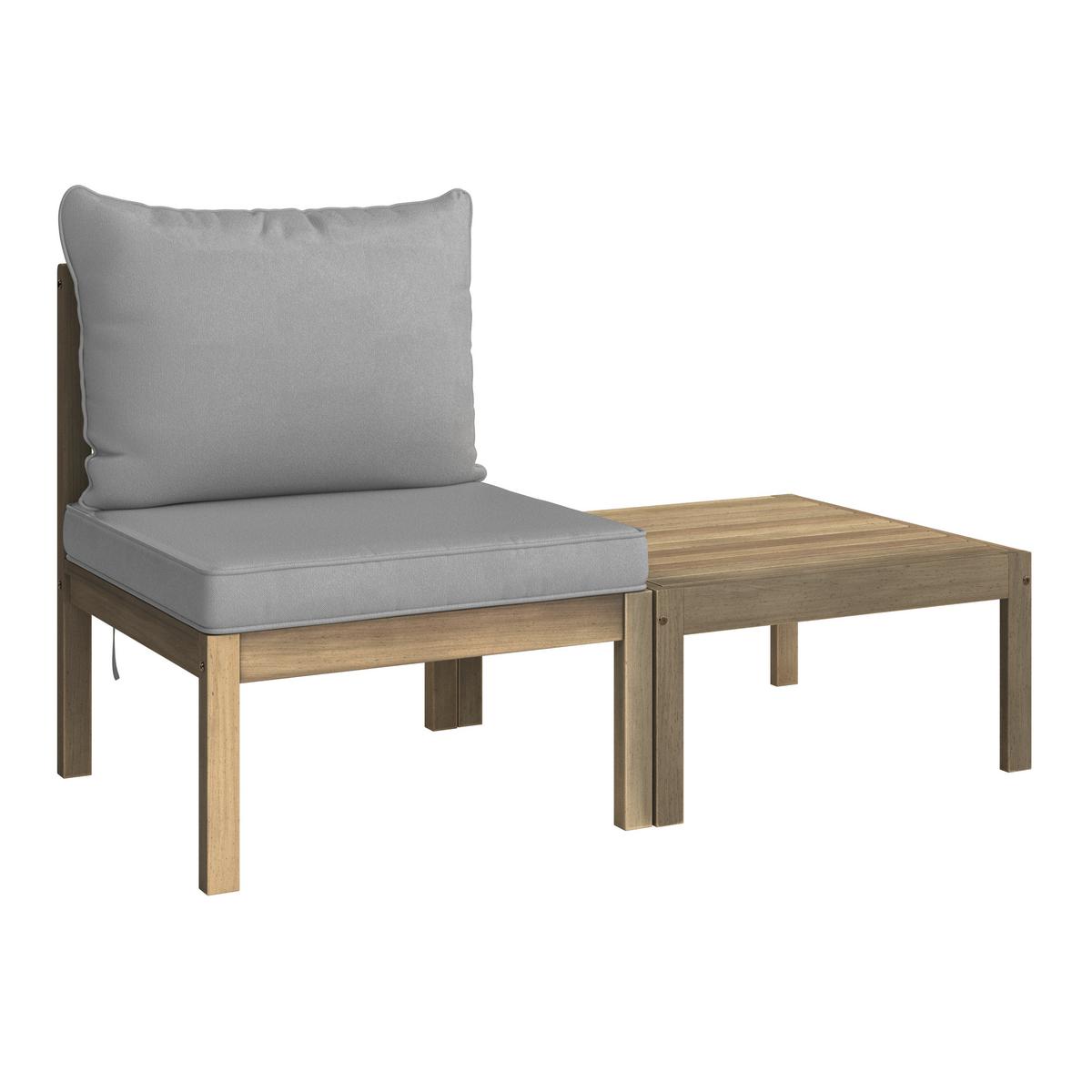 KOMPLET MEBLI TARASOWYCH MARINA - antracytowy/kolor drewna tekowego, Modern, tworzywo sztuczne/drewno (240/180cm) - Ambia Garden