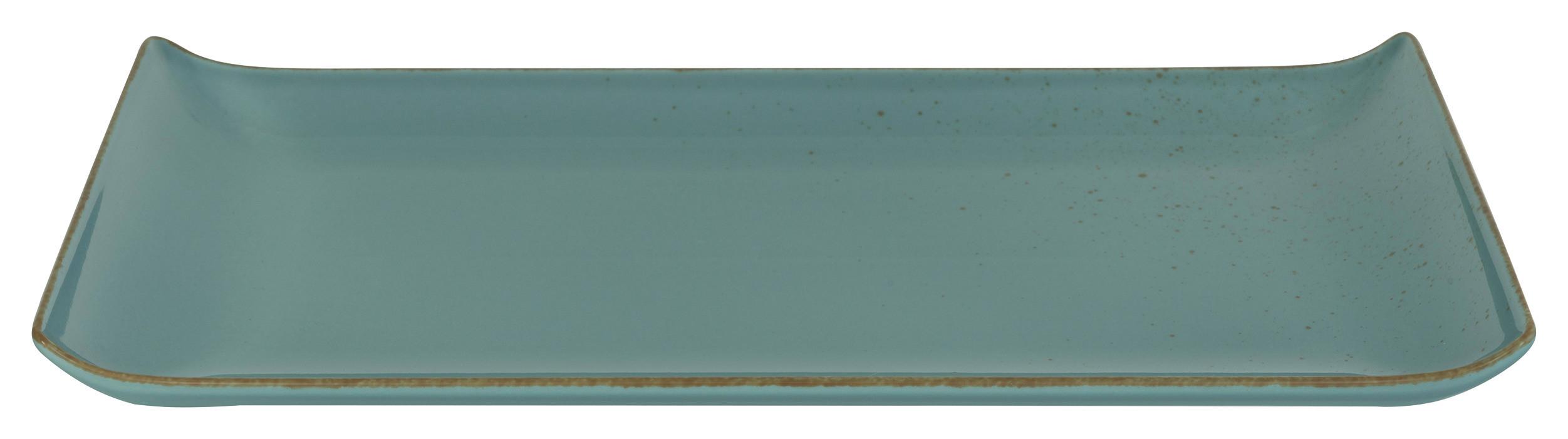Servierplatte Capri in Grün - Grün, Modern, Keramik (32/16,5/2cm) - Premium Living