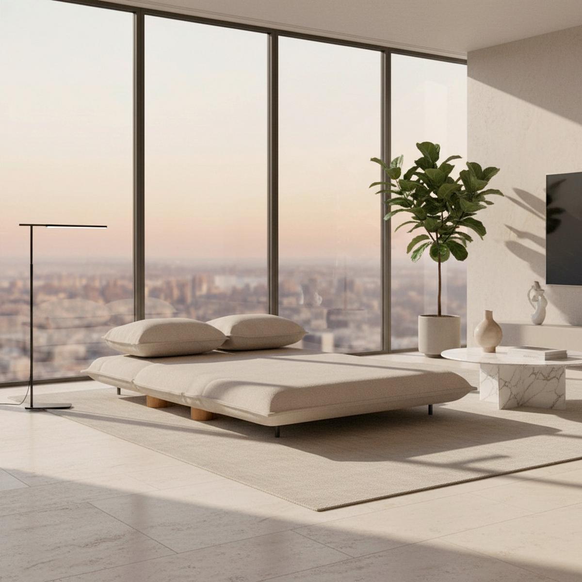 CANAPEA EXTENSIBILĂ BELLA - bej, Modern, lemn/metal (141/77/85cm) - Bessagi Home