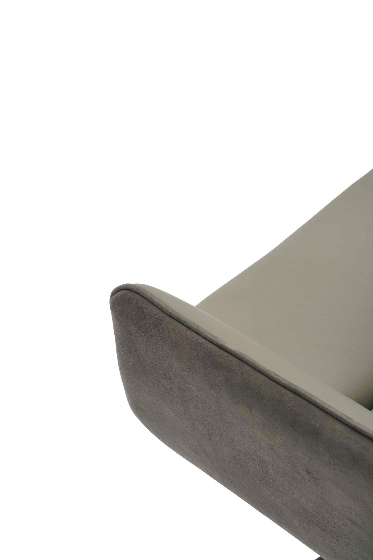 KRZESŁO Z PODŁOKIETNIKAMI MITO - antracytowy/czarny, Design, skóra/metal (58/89/67cm) - Xora