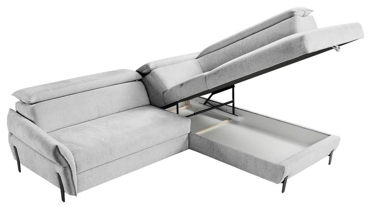 Kutna Garnitura Romeo - siva/crna, Moderno, tekstil/metal (257/76-95/207-212cm) - Modern Living