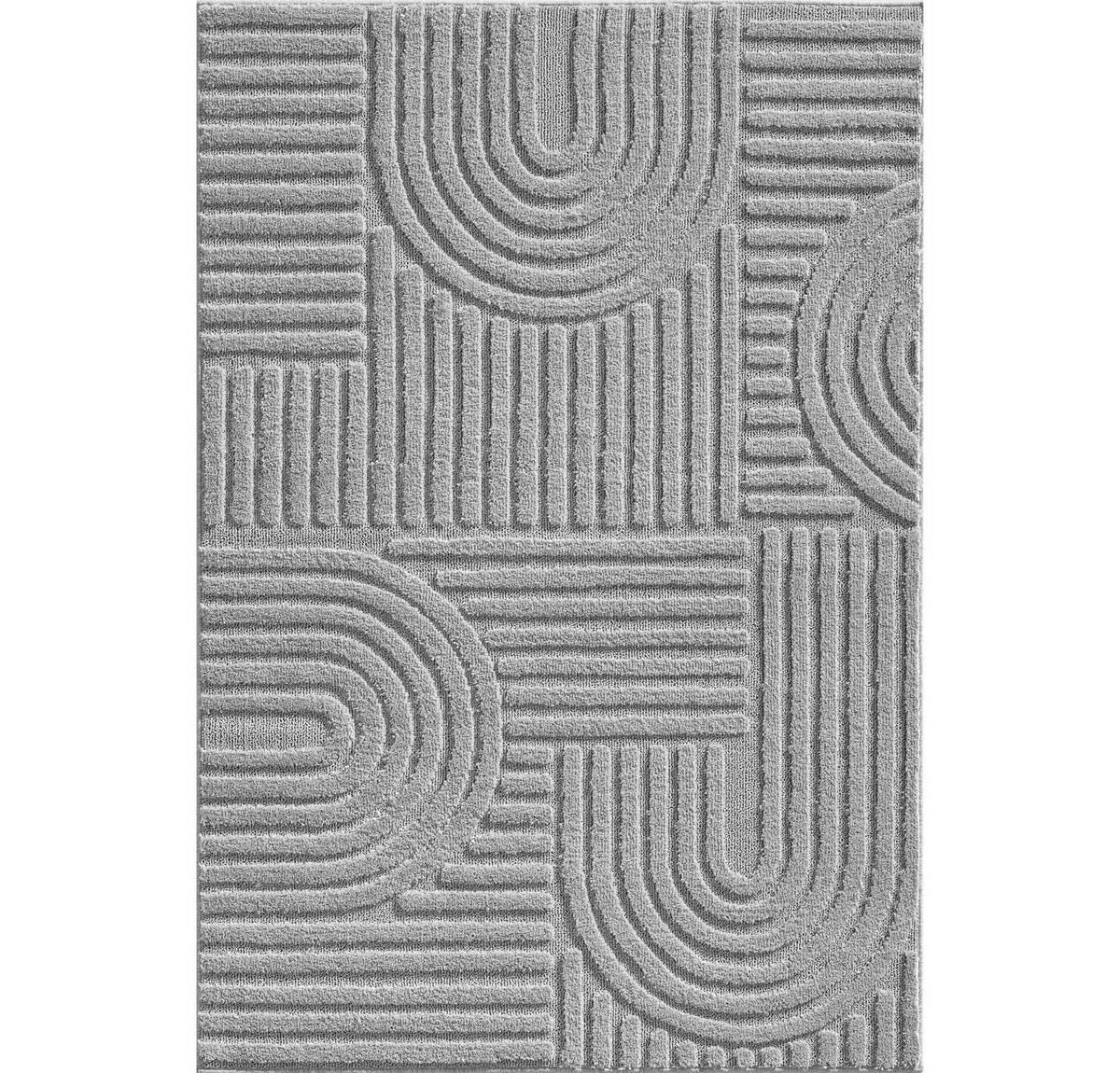 Hochflorteppich Art Silberfarben ca. 60x110cm - Silberfarben, Basics, Textil (60/110cm) - Novel