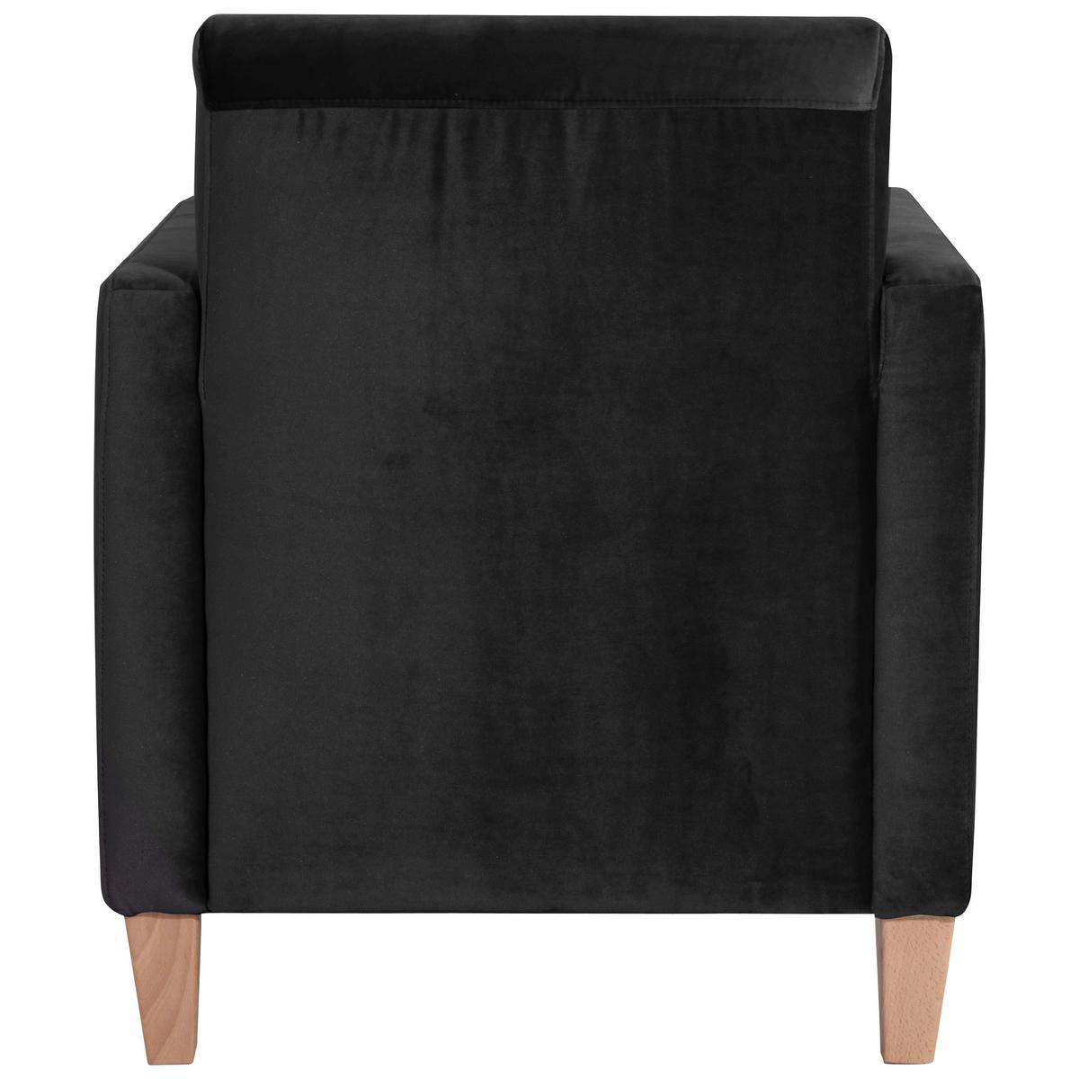 SESSEL MILLA - Schwarz/Naturfarben, Design, Holz/Textil (71/81/70cm) - Max Winzer