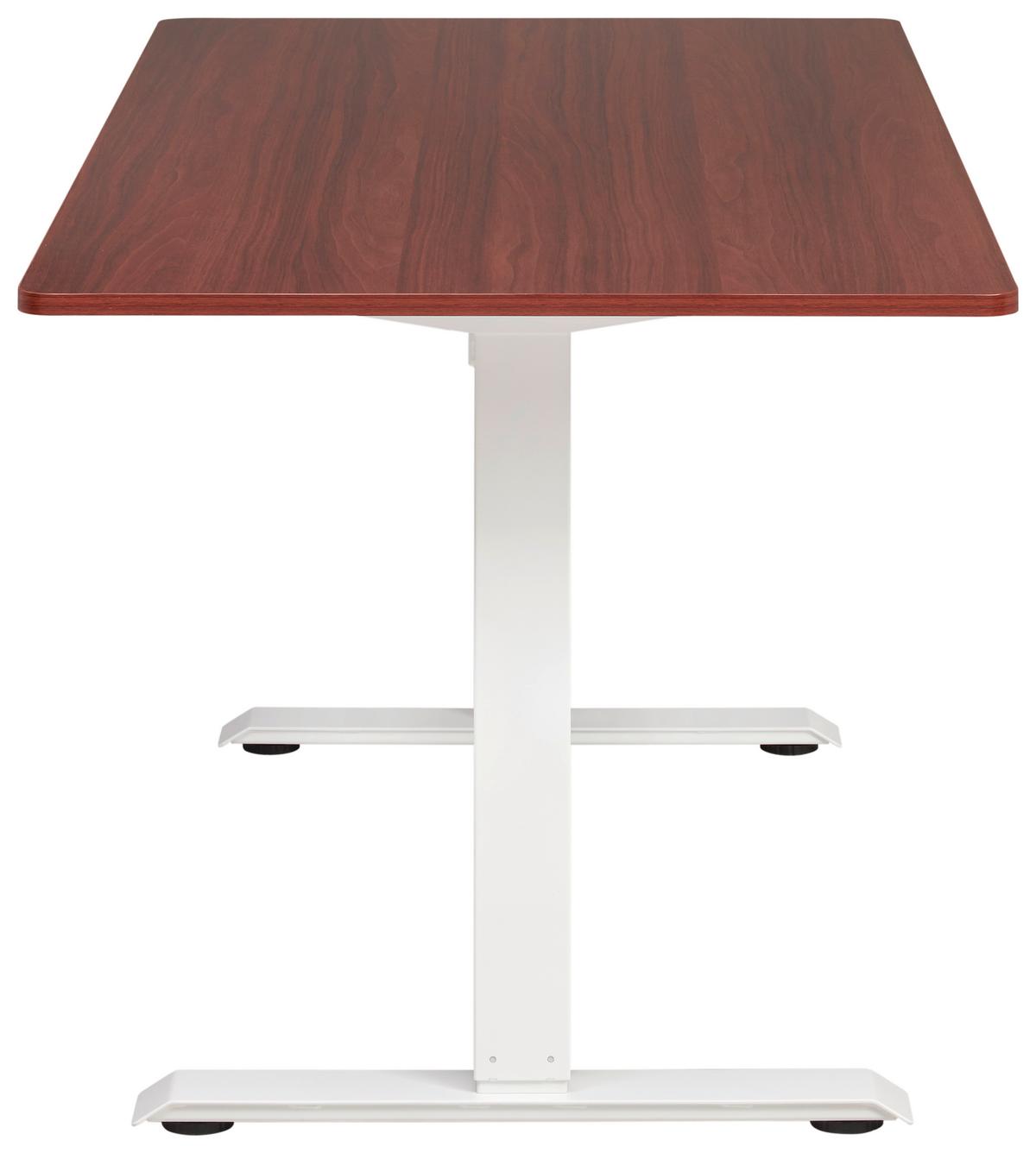 BIURKO ALGHERO - biały/kolor orzecha włoskiego, Modern, materiał drewnopochodny/metal (160/80/73-123cm) - Livetastic