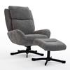 FÅTÖLJ NINA - grå/svart, Modern, metall/textil (72/96/87cm) - Bessagi Home