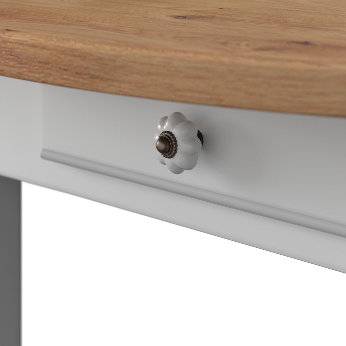 Esstisch Camden in Holz Kiefer massiv ca. Ø100 cm - Weiß/Kieferfarben, MODERN, Holz/Holzwerkstoff (100/79/100cm) - Bessagi Home