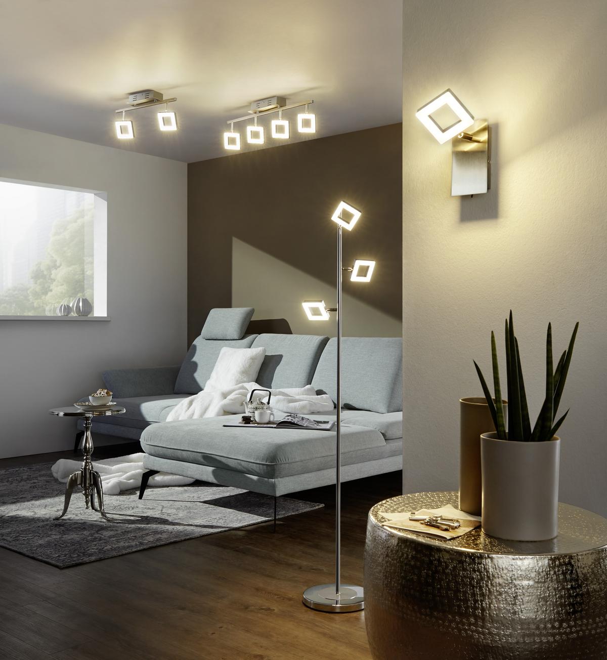 LAMPA REFLEKTOROWA LED REAL II *SBN* - kolor aluminiowy/kolor niklowy, Basics, tworzywo sztuczne/metal (67,5cm) - Novel