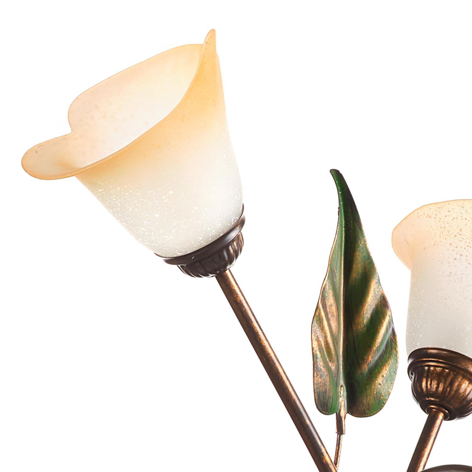 Tischleuchte Miranda Bronze/Olivgrün max. 6 Watt - Bronzefarben/Olivgrün, Natur, Glas/Metall (45/70cm)